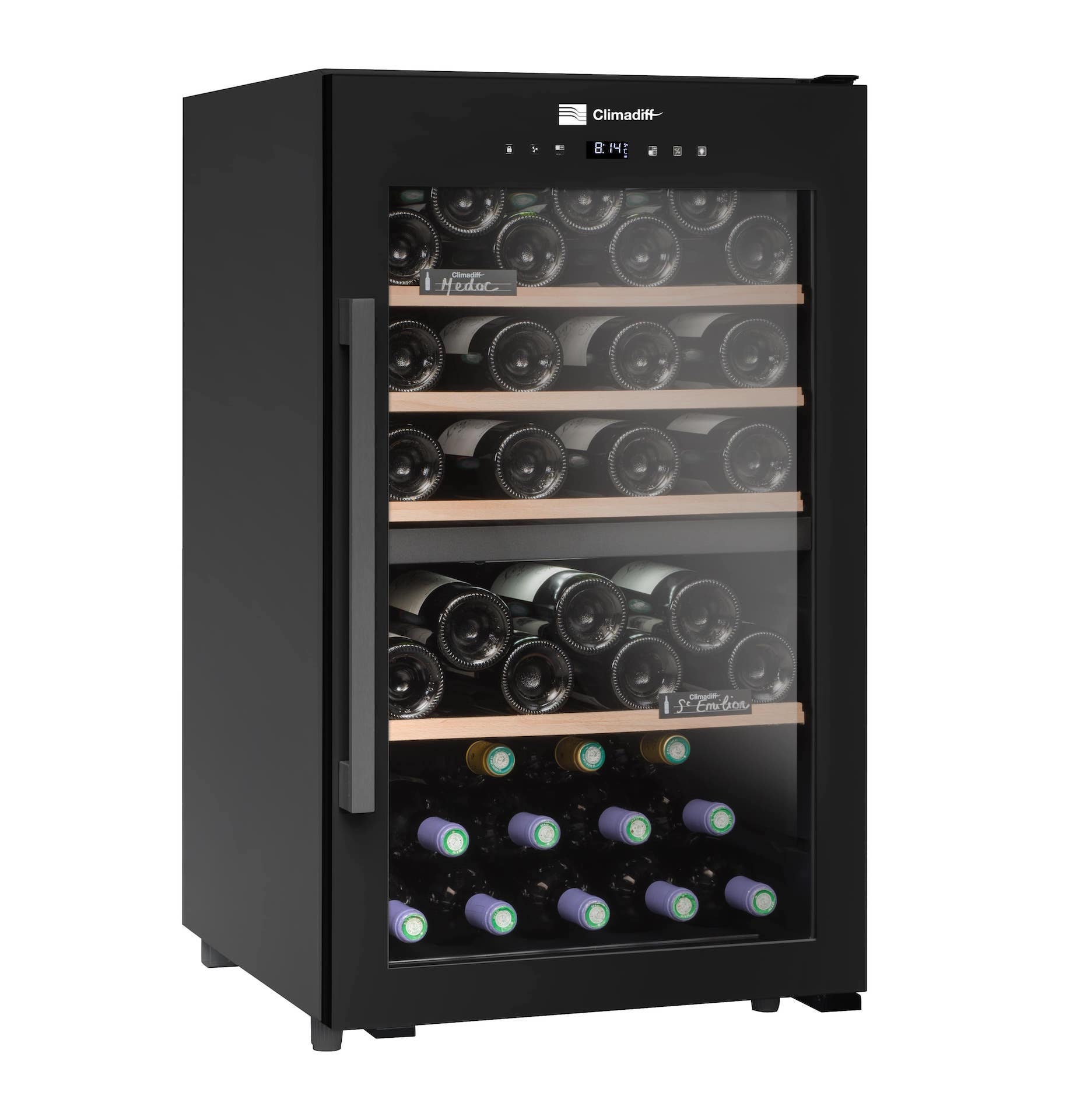 Climadiff CLD55B1 01 CLIMADIFF CLD55B1 (56 garrafas - Preto) Duas zonas de temperatura - Image 1