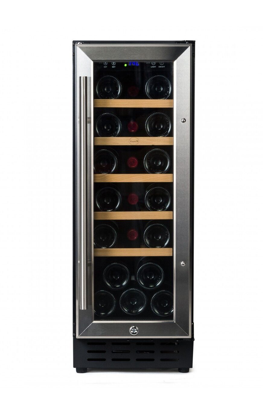 V 20 DESIGN Inox - 01 Vinobox 20 Design Inox | Cave de Vinho 20 garrafas | Mono temperatura | Porta com fechadura | 29,5 x 57,5 x 80 cm (LxPxA) | F - Image 1