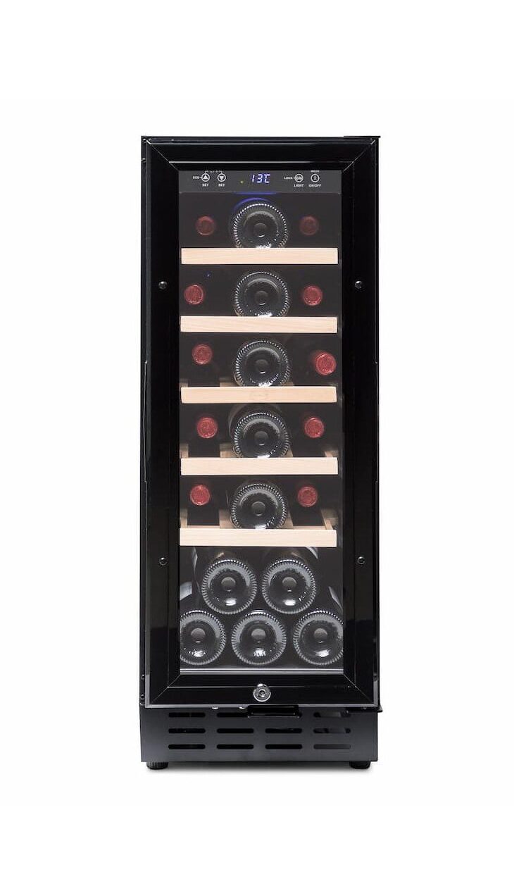 V 20 DESIGN Preta - 01 Vinobox 20 Design Preta | Cave de Vinho 20 garrafas | Mono temperatura | Porta com fechadura | 29,5 x 57,5 x 80 cm (LxPxA) | F - Image 1