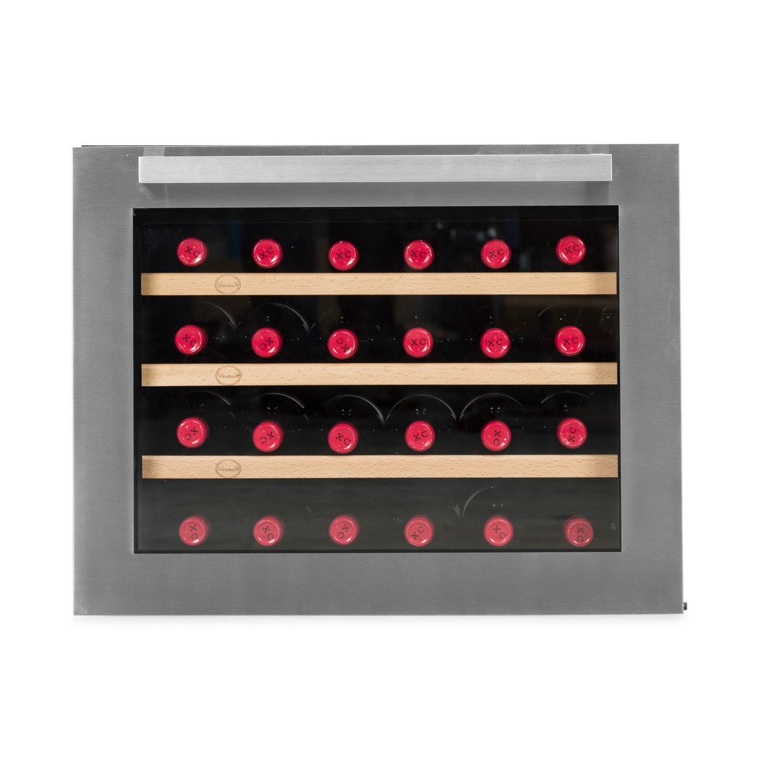 V 24 DESIGN Inox - 01 Vinobox 24 Design Inox | Cave de Vinho 24 garrafas | Montemperature | 59,5 x 54,5 x 45,5 cm (LxPxA) | G - Image 1