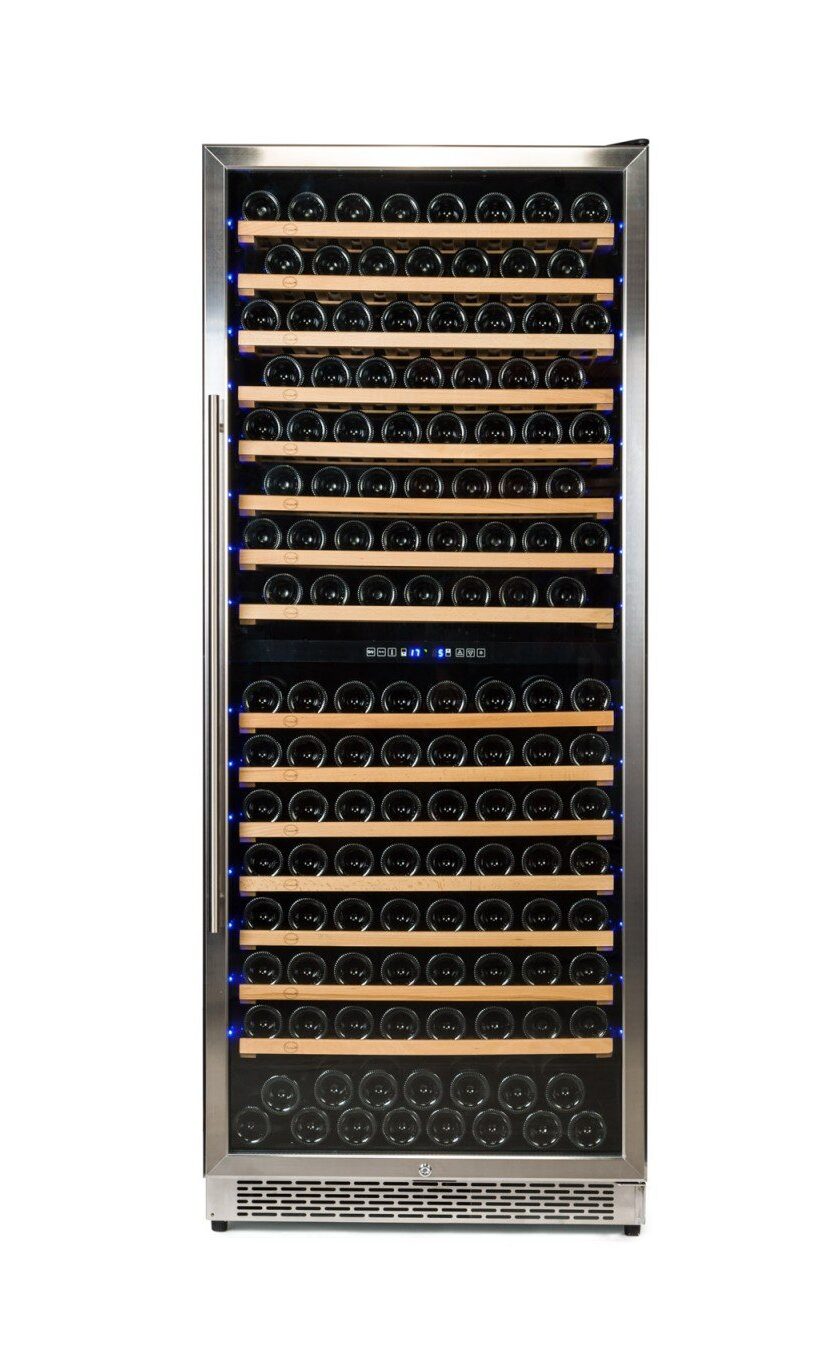 V 300 DESIGN 2T Inox - 01 Vinobox 300 Design 2T Inox | Cave de Vinho 300 garrafas | Duas zonas de temperatura | Porta com fechadura | 75 x 68 x 187 cm (LxPxA) | G - Image 1